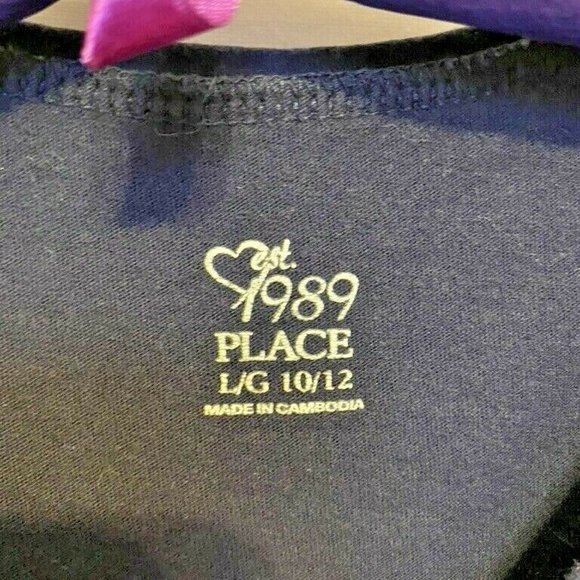 Est.1989 Place ~Dark Blue w/Lace & Studs  100% Cotton Girl Top  ~Size L-10/12 - Picture 4 of 6